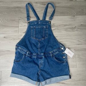 Ingrid And Isabel Maternity Overall Shorts 8 Country Cowboy Denim Retro Eclectic